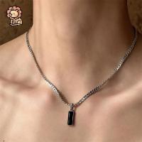 ราคา สร้อยคอกลมสแตนเลสสีดำสำหรับผู้ชาย สไตล์แฟชั่น (56550797740)