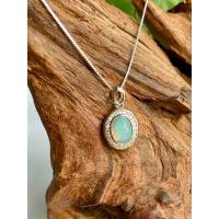 ราคา พลอยโอปอล สร้อยหิน โอปอล Silver Opal Necklace โอปอล อัญมณีแห่งความรัก หินโอปอ พลอยโอปอ (24506722425)