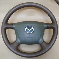 ราคา Hand-Stitch Antibiotic Nappa หนังลื่นพวงมาลัยรถสําหรับ Mazda 323 Premacy FAMILY Happin ภายในรถ (46109162414)