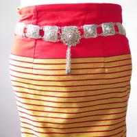 ราคา เข็มขัดไทยออเจ้า เข็มขัดผ้าถุง สีเงินรมดำ ล้านนา5 (1039486276)