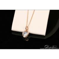ราคา Mo สร้อยคอและจี้หัวใจ (รุ่น : DWN130) ประกายคริสตัลสวยงาม 18 K Rose Gold Plated Anti Allergy (31456098)