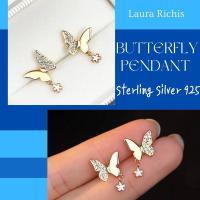ราคา ต่างหูเงินแท้/ เงินแท้100% / ต่างหูผีเสื้อ / ต่างหูจี้ดาว /Laura Richis / ต่างหูเงินS925 / Butterfly Pendant (19595051517)