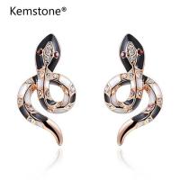 ราคา Kemstone ต่างหูคริสตัลรูปงูสีดำสำหรับสตรี (2670620476)