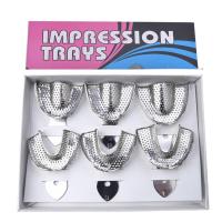 ราคา 1 ชุดทันตกรรม Autoclave โลหะ Impression ถาด Perforated สแตนเลส Impression ถาดเครื่องมือทันตกรรม (42276747408)