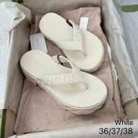 ราคา พร้อมส่งสีขาว Gucci Women's Thong Platform Sandal อปก กล่อง การ์ด ถุงผ้า (27811534969)