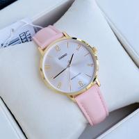 ราคา นาฬิกา Casio รุ่น LTP-VT01GL-4B นาฬิกาผู้หญิง สายหนังสีชมพู ขอบหน้าปัดทอง ของแท้ 100% รับประกันสินค้า 1 ปี (22117032944)