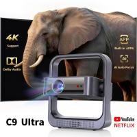 ราคา FintexMax โปรเจคเตอร์ 4k เชื่อมต่อ wifi bluetooth projector 4k C9 android โปรเจคเตอร์ดูหนัง ต่อกับโทรศัพท์ 700ANSI โฟกัส (53156483467)