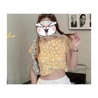 ราคา มือ 2 เสื้อครอปลายดอกไม้ ป้าย Bellacita สีเหลือง (24970953353)