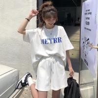 ราคา เสื้อยืดแขนสั้นผู้หญิงฤดูร้อน✾แฟชั่น ins ชุดกีฬาสุดฮอตเสื้อยืดแขนสั้นกางเกงห้าส่วนลำลองฤดูร้อนสำหรับผู้หญิงชุดสองชิ้นใส่ (10825330278)