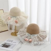 ราคา หมวกฟางกันแดดสำหรับผู้หญิง ระบายอากาศ ประดับลายดอกไม้ หมวกชายหาดปีกกว้าง (45508885266)