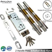 ราคา 33 ซม. ชุดมือจับล็อคประตูบ้านมินิมอลดึงมือจับประตูสแตนเลสใหม่ล่าสุด (28682080200)