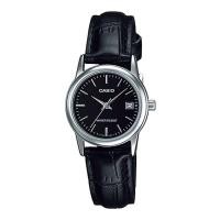 ราคา Casio Standard นาฬิกาข้อมือผู้หญิง สายหนังแท้ รุ่น LTP-V002L,LTP-V002L-1A,LTP-V002L-1AUDF - สีดำ (1563156084)