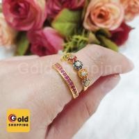 ราคา เก๊ แหวนทองฝังพลอย นพเก้า ทับทิม เพชร เสริมโชค เสริมบารมี แหวนแฟชั่น เครื่องประดับ ใส่อาบน้ำได้ แหวนทองเหลืองแท้ (29257256965)