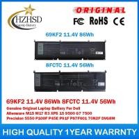 ราคา 69KF2 11.4V 86Wh 8FCTC 11.4V 56Wh ของแท้แบตเตอรี่แล็ปท็อปสําหรับ Dell Alienware M15/17 R3 XPS 15 9500 Precision 5550 P100F (52210490604)