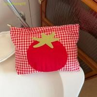 ราคา [yangzhengfff] 1 ชิ้นแบบพกพามือถือแป้งกระเป๋าน่ารักขนาดใหญ่ความจุ Red Grid Tomato กระเป๋าแต่งหน้า Minimalist อเนกประสงค์เครื่องสําอางค์ [ใหม่] (53059213503)