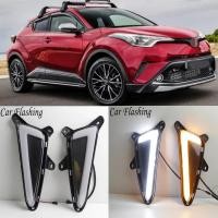 ราคา 2PCS สําหรับ Toyota CHR C-HR 2016 2017 2018 2019 LED DRL ไฟวิ่งกลางวัน Daylight หมอกโคมไฟไฟเลี้ยวรถจัดแต่งทรงผม (51208874965)