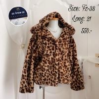 ราคา เสื้อคลุมขนเฟอร์ มีฮู้ด ลายเสือค่ะ จึ้งมากกก (27223525621)