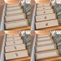 ราคา พรมกันลื่นสำหรับบันได แบบติดเองไม่ต้องใช้กาว ลายปอกระเจาเทียม พรมบันไดกันลื่น เสื่อบันไดตกแต่งบ้าน (47900094290)