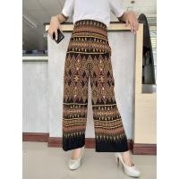 ราคา กางเกงผ้าฝ้ายพิมพ์ลาย ทรงกระบอก สม๊อค(ยางยืด)ด้านหลัง (16764678733)