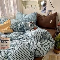 ราคา Simple American Striped Mix and Match โพลีเอสเตอร์ Cadar เดี่ยว/Queen/King Size ชุดผ้าปูที่นอน 4 in 1 ชุดเครื่องนอนผ้าปูที่นอนผ้านวมชุด (50959995388)