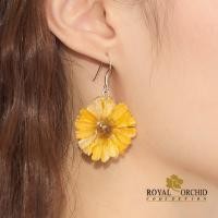 ราคา Royal Orchid collection ต่างหูดอกเก๊กฮวย Real mini Chrysanthemum on hook earring (29374116300)