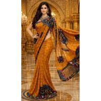 ราคา ผ้าส่าหรีอินเดีย ส่าหรีอินเดีย มือสองSAREE-25ส่าหรีสีน้ำตาล ส่าหรีสีเหลือง ส่าหรีแบบนุ่งเอง ชุดอินเดีย ผ้าส่าหรี ดี (43527419536)