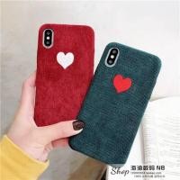 ราคา พร้อมส่ง IPhone case กำมะหยี่หัวใจพื้นแดง & กำมะหยี่หัวใจพื้นเขียว IPhone 6/6s/6+/6s+/7/8/7+/8+/X/XS/XR/XSMAX (1831150406)