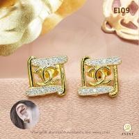 ราคา ต่างหูเพชร CC สี่เหลี่ยมหุ้มทองแท้ ต่างหูเพชรสวิส CZ ต่างหูแป้น ชุบทองไมครอน (13901201781)