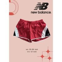 ราคา กางเกงวิ่ง New Balance สีแดงสด แถบขาวดำ | เอว 30-36” ยาว 13” | ซับในในตัว + เชือกผูกเอว | สภาพดีมาก✅ (44056690029)