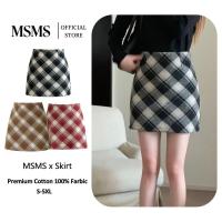 ราคา MSMS กระโปรงทรงเอ ลายสก๊อต มีซับด้านใน ดีเทลซิปรูดด้านหลัง สไตล์เกาหลี สําหรับผู้หญิง High Quality✨Christmas New Year (20284007119)