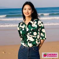 ราคา เสื้อเชิ้ตแขนสั้นสำหรับสาวๆ ดีไซน์ผูกโบว์แฟชั่น (29180014009)