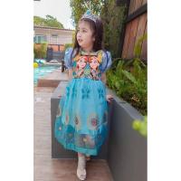 ราคา ชุดเอลซ่าอันนา เดรสเจ้าหญิงพิมพิ์ลาย สีสันสดใส (23268402749)