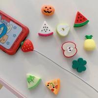 ราคา 2pcs ปลอกป้องกันสายเคเบิลรูปผลไม้ซิลิโคน ปลอกป้องกันสายเคเบิลข้อมูล (24405497319)