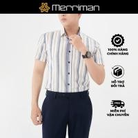 ราคา MERRIMAN - เสื้อเชิ้ตแขนสั้น สีขาว - น้ําเงิน ลายทาง Slimbody Hybrid Form (50906073508)