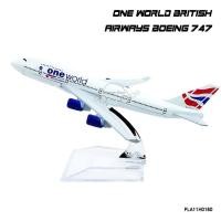 ราคา โมเดลเครื่องบิน ONE WORLD BRITISH AIRWAYS Boeing 747-400 (16 cm) เครื่องบินโมเดล พร้อมฐานตั้งโชว์ (41571010)