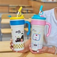 ราคา ของขวัญ น่ารักประณีตสูญญากาศถ้วยน้ําถ้วยน้ําการ์ตูนฟางถ้วยน้ําจับสูญญากาศขนาดใหญ่สแตนเลสถ้วยความจุ 3อูล (57509827333)