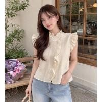 ราคา เสื้อกาสะลองของผู้ใหญ่ เสื้อแขนกุดแต่งระบายผ้าสโตน (41529996718)