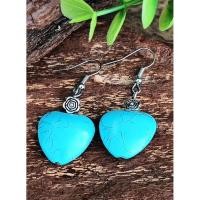 ราคา Blue Angel Heart Turquoise Earrings by Rupaj Kayim #11 ต่างหูหัวใจนางฟ้า ทำจากหินธรรมชาติ Turquoise, Alloy plus Rhodium (41070654085)