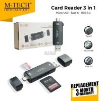 ราคา MTECH ORIGINAL CARD READER 3.0 OTG TYPE C MICRO USB USB 3 IN 1 CONNECTION (42801192122)
