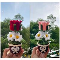 ราคา กระถางดอกกุหลาบ /ดอกกุหลาบ /กระถางดอกไม้กำมะหยี่ /ลวดกำมะหยี่ / ของขวัญ (58106501568)