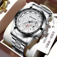 ราคา Luxury Swiss Roman Hollow ที่มีชื่อเสียงแบรนด์แฟชั่น All-Match Luminous นาฬิกาควอทซ์อัตโนมัติกันน้ําสแตนเลสโลหะนาฬิกาผู้ชาย Multi-Function Pointer ปฏิทิน Luminous นาฬิกาผู้ชายแฟชั่น B (53908746051)