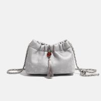 ราคา ใหม่สไตล์จีนพับ Cloud Bag Beaded Chain Bucket Bag Classy One-Shoulder Cross-Body Dumpling Female Bag (53510476700)