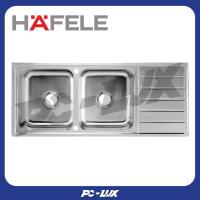 ราคา HAFELE อ่างล้างจานฝังสเตนเลส 2 หลุม 1 ที่พัก ขนาด 120 ซม. รุ่น 495.39.424 (45256438402)