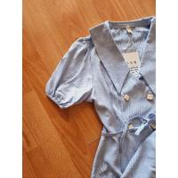 ราคา เดรสสีฟ้าใส่เที่ยวใส่ทำงาน มือ1 ป้ายห้อย งานนำเข้า (9858785260)