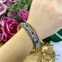 ราคา กำไลเพชรแท้ เพชรซีกโบราณ ตัวเรือนเงินแท้92.5% สินค้าเป็นของแท้มีใบรับประกันการันตรี AUFU STORE (24473852147)