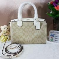 ราคา COACH F58312 MINI BENNETT SATCHEL IN SIGNATURE COATED CANVAS COLOR : IMITATION GOLD/LIGHT KHAKI/CHALK (897985639)