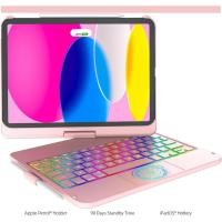 ราคา เคสคีย์บอร์ดทัชแพดสําหรับ iPad 10th Generation 10.9" 2022 ปุ่ม Multi-Touch & Backlit 360° ที่วางหมุนได้และดินสอสําหรับ iPad 11 Generation ใหม่(A16) คีย์บอร์ดเคสขนาด 11 นิ้ว (Rose G (43728696161)