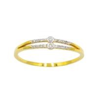 ราคา Happy Jewelry แหวนเพชรแถวคู่ แหวนเพชร แหวนทองเพชรแท้ ทองแท้ 37.5% (9K) ME033 (20888937709)