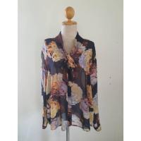 ราคา FF05809 เสื้อแฟชัน ชีฟอง มือสอง ลายดอกไม้ อก 48 นิ้ว (27520372112)