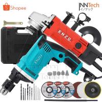 ราคา [ลดพิเศษ] (แพ็คคู่) ENZO เครื่องเจียร์ หินเจียร์ 4นิ้ว 710W + สว่านไฟฟ้า 4 หุน 710W พร้อมอุปกรณ์รวม ครบชุด 30 ชิ้น (26589268188)